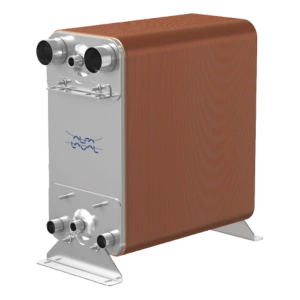 Intercambiador de calor Alfa Laval AC230DQ, 490 mm de altura, 250 mm de ancho y presión máxima de 45 bar.