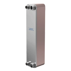 Intercambiador de calor Alfa Laval modelo ACH73 con altura de 529 mm, ancho de 113 mm y presión máxima 54 bar