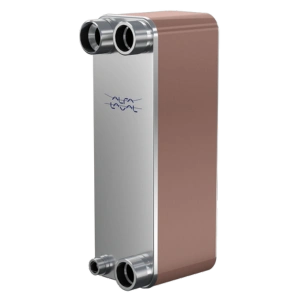 Intercambiador de calor soldado Alfa Laval ACH74, con 496 mm de altura, 162.2 mm de ancho y presión máxima de 54 bar.