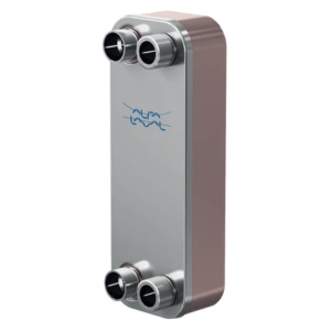 Intercambiador de calor Alfa Laval modelo CB30, medidas 313 mm de alto y 133 mm de ancho, máxima presión 50 bar