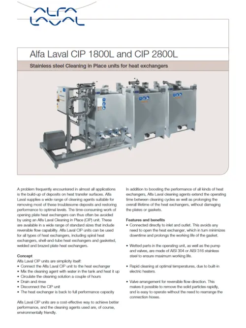 Imagen representativa al folleto CIP 1800L y CIP 2800L